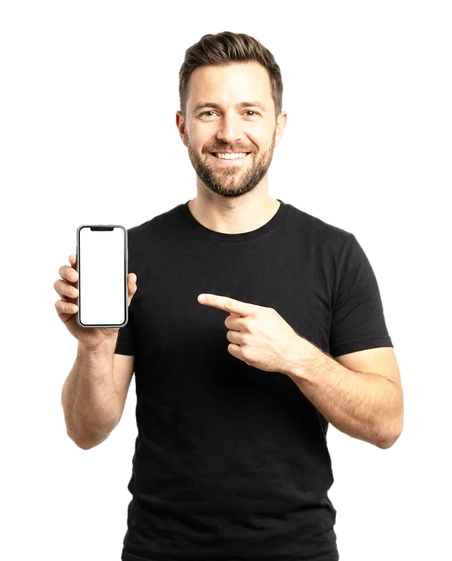 Ecommerce founder pointing at an Amazon Seller app view with product sales up 187 percent, sample figures